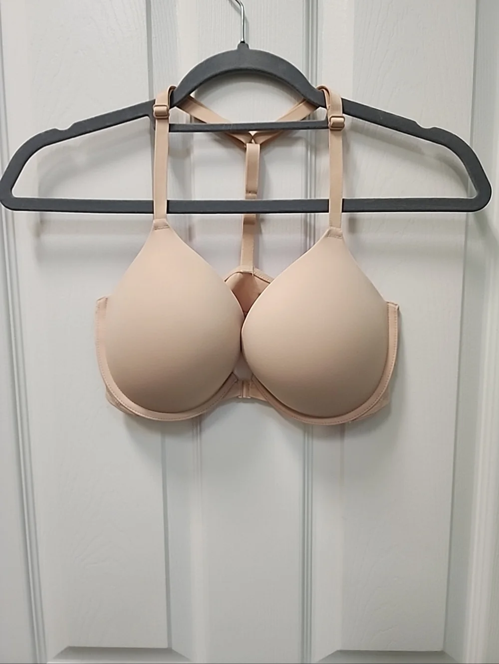 PINK by Victoria Secret Eveywhere Push-up Front Closure T-Strap Bra Nude 34D